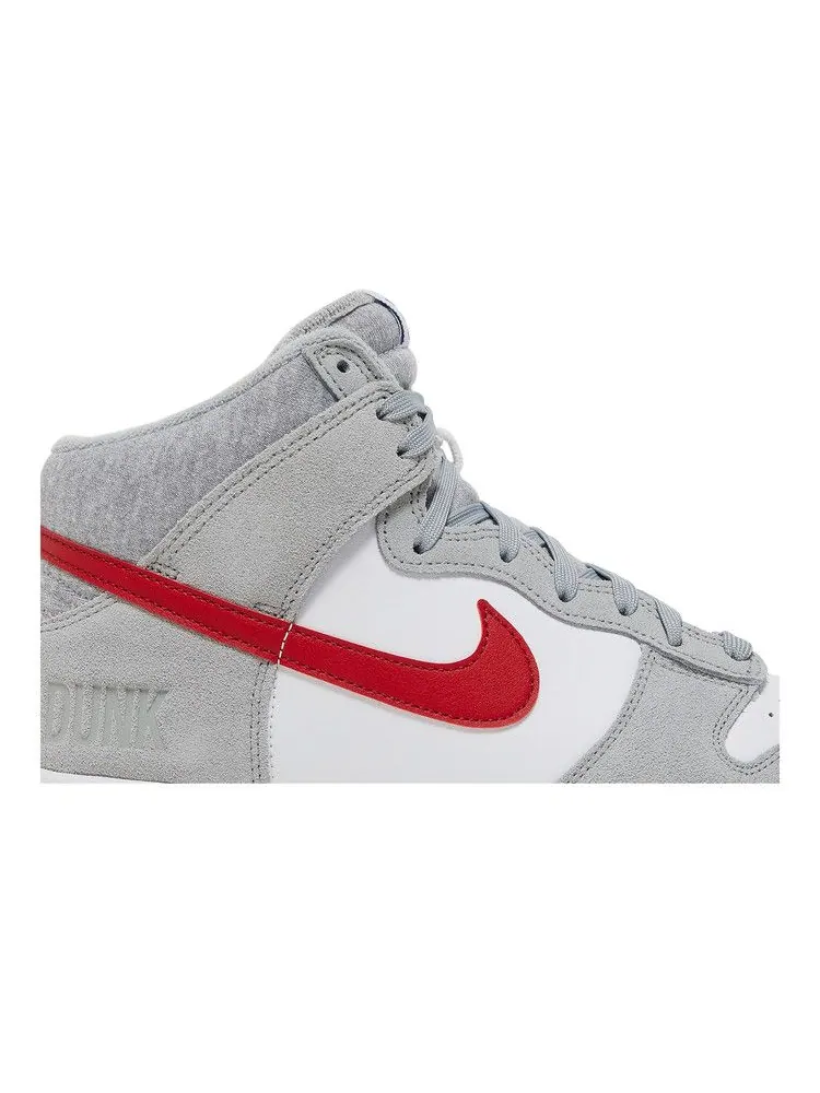 Кроссовки Nike Dunk High SE — изображение 2 из 8, светлый серый красный