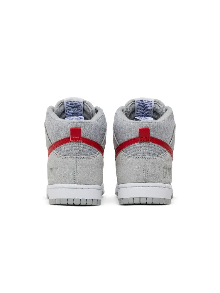 Кроссовки Nike Dunk High SE — изображение 6 из 8, светлый серый красный