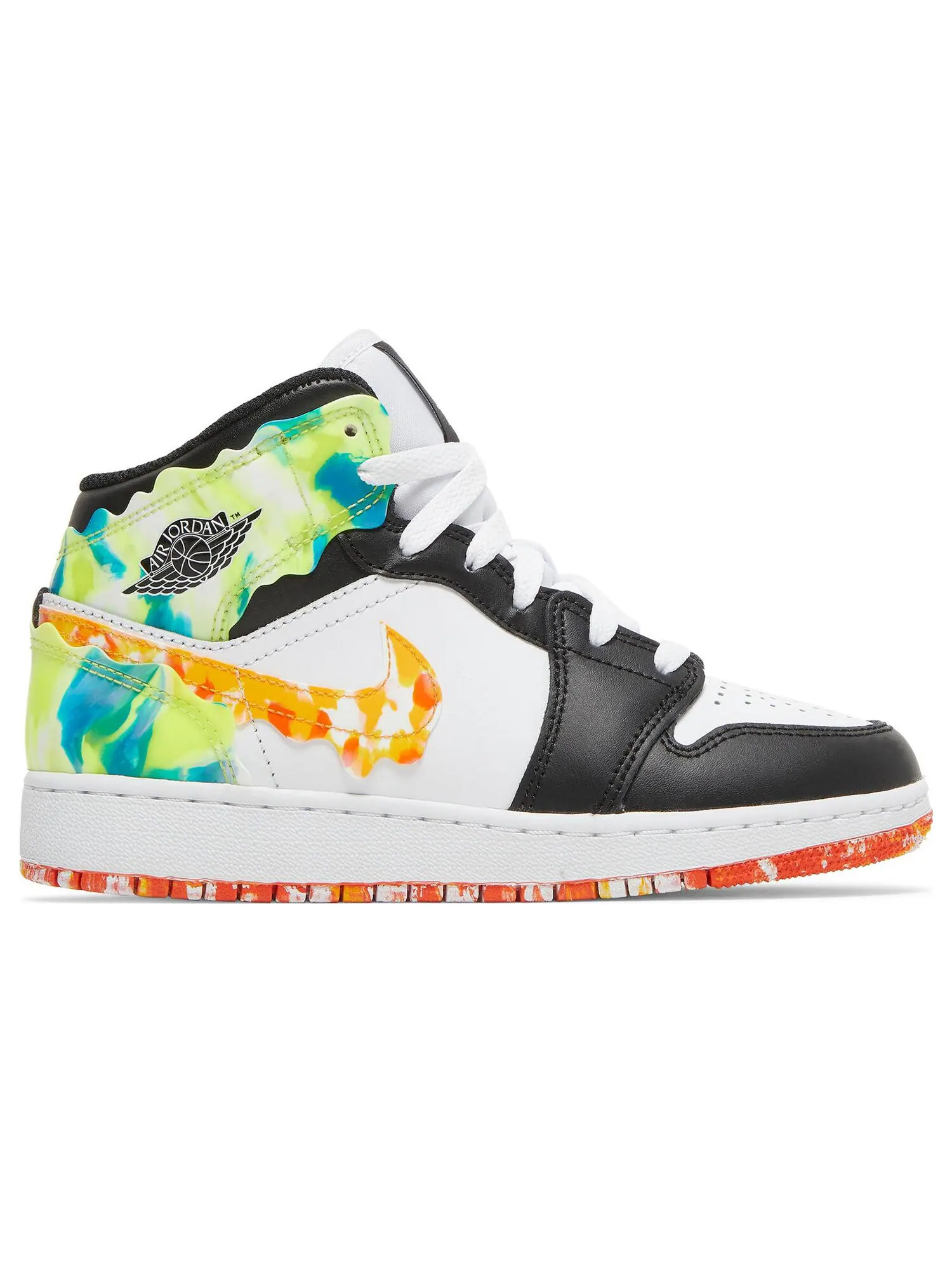 Кроссовки Nike Air Jordan 1 Mid SE GS 'Drip' — изображение 1 из 7, черный