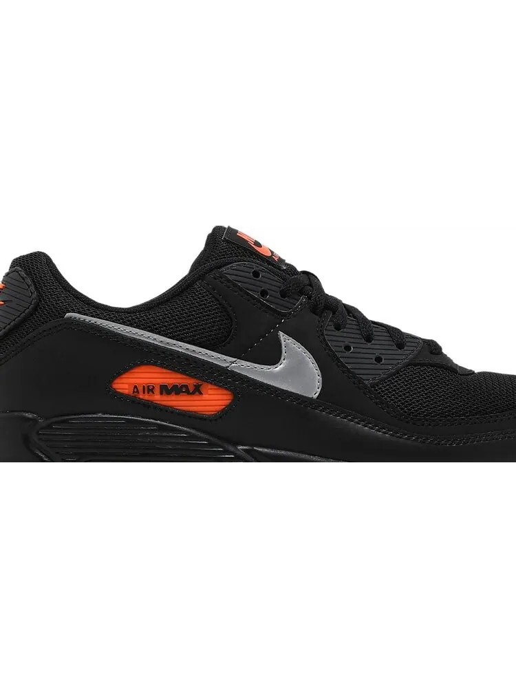 Кроссовки Nike Air Max 90 'Black Total Orange' — изображение 2 из 8, черный