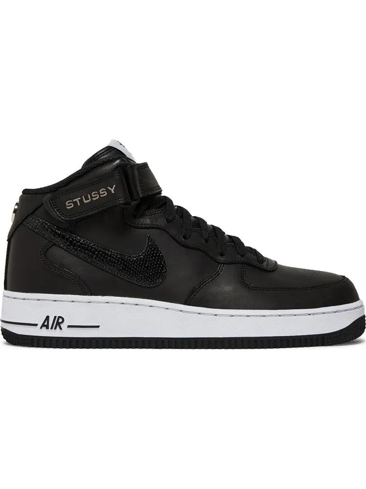 Кроссовки Nike Stussy x Air Force 1 Mid 'Black Snakeskin' — изображение 1 из 10, черный
