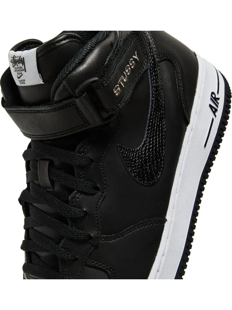 Кроссовки Nike Stussy x Air Force 1 Mid 'Black Snakeskin' — изображение 10 из 10, черный