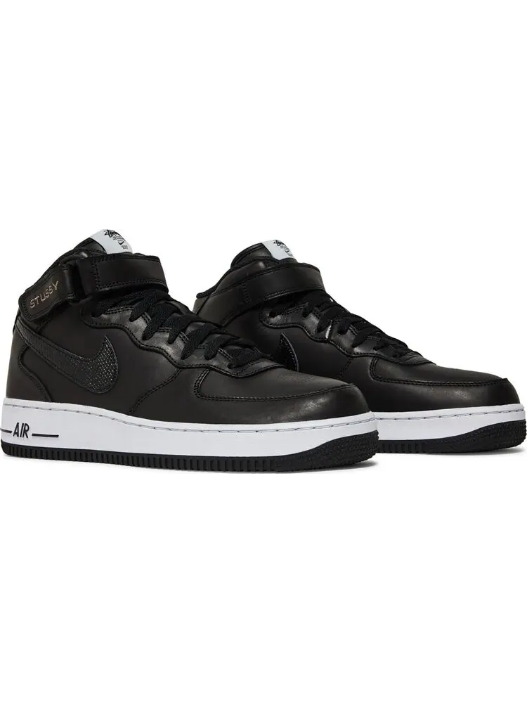 Кроссовки Nike Stussy x Air Force 1 Mid 'Black Snakeskin' — изображение 8 из 10, черный