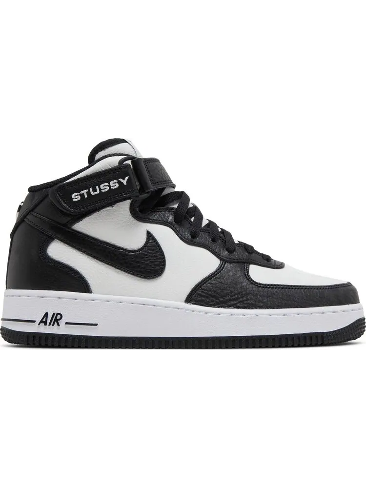 Кроссовки Nike Stussy x Air Force 1 Mid 'Black White' — изображение 1 из 8, черный