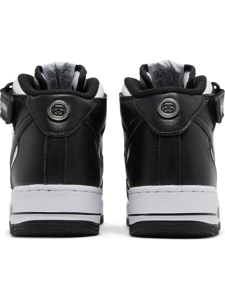 Кроссовки Nike Stussy x Air Force 1 Mid 'Black White' — изображение 6 из 8, черный