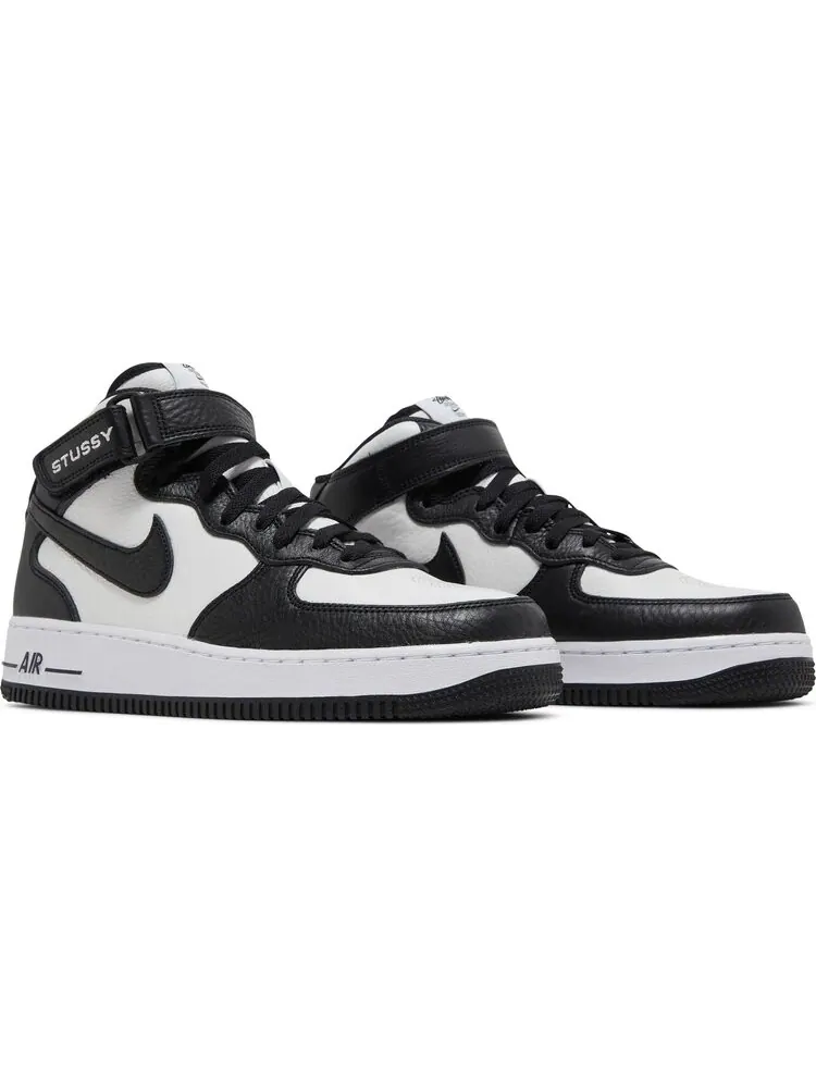 Кроссовки Nike Stussy x Air Force 1 Mid 'Black White' — изображение 8 из 8, черный