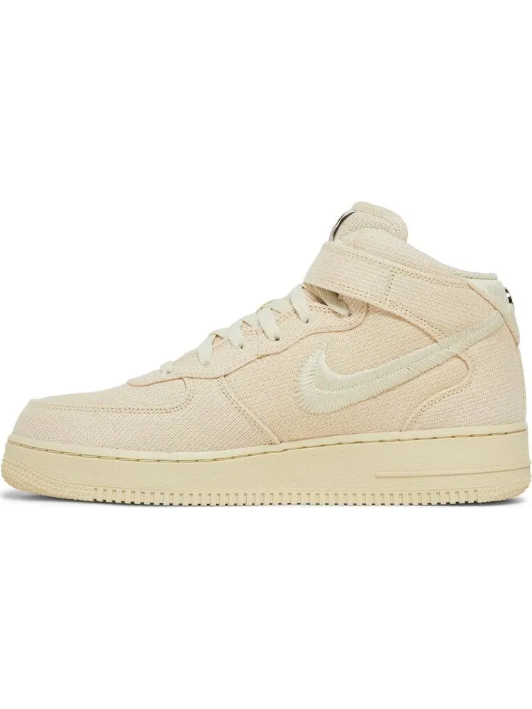 Кроссовки Nike Stussy x Air Force 1 Mid 'Fossil' — изображение 3 из 8, загар