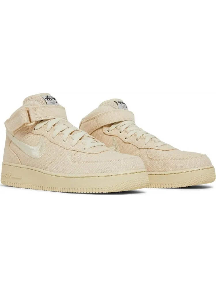 Кроссовки Nike Stussy x Air Force 1 Mid 'Fossil' — изображение 8 из 8, загар