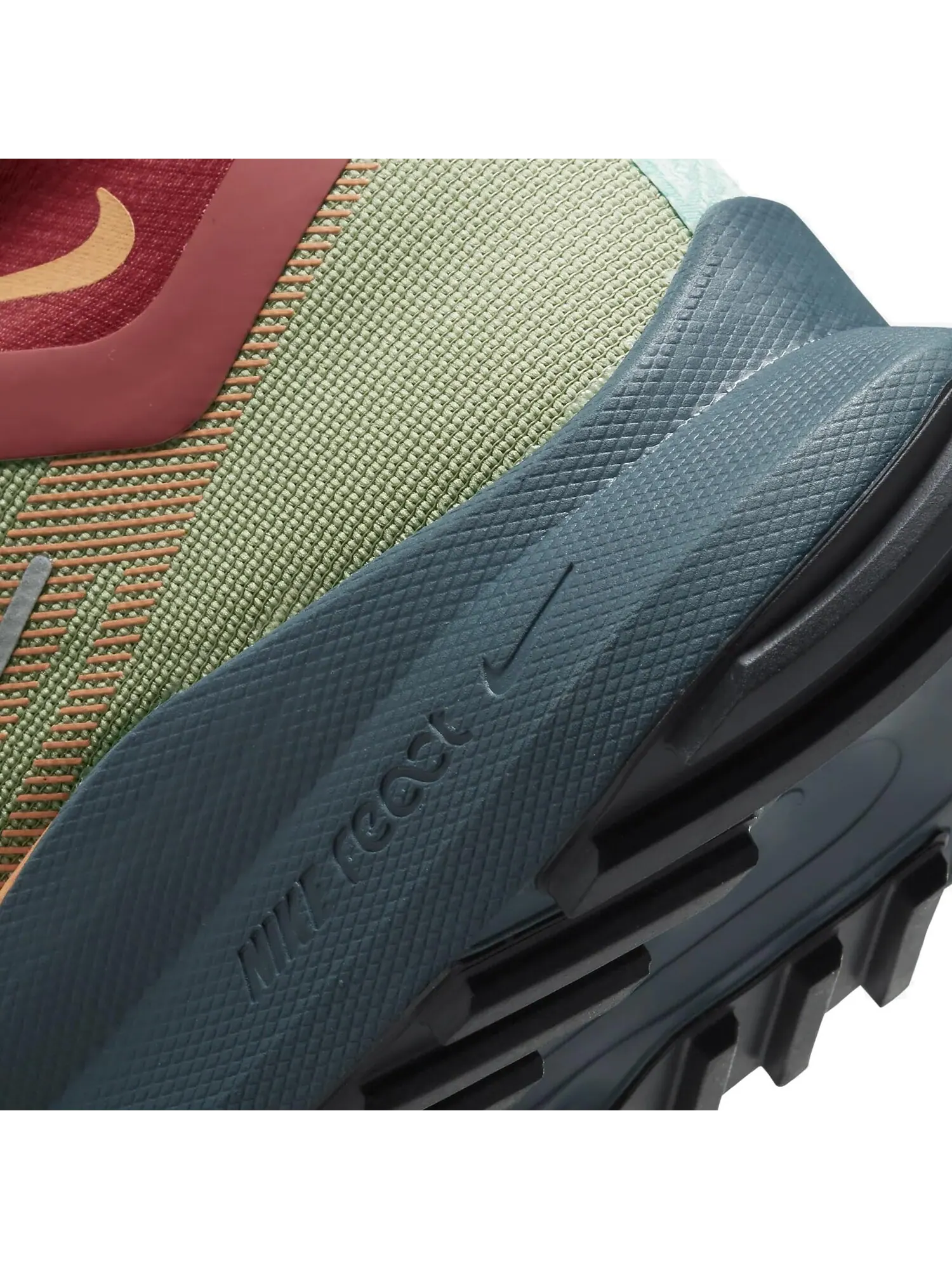 Кроссовки Nike React Pegasus Trail 4 Gore-tex — изображение 7 из 7, зеленый/оранжевый