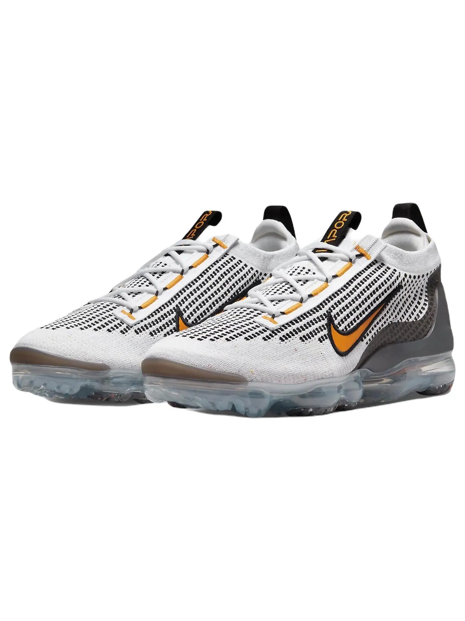 Кроссовки Nike Air VaporMax 2021 Flyknit — изображение 2 из 7, белый/черный/оранжевый