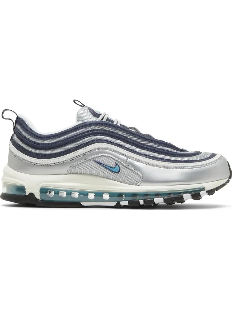 Кроссовки Nike Air Max 97 OG 'Metallic Silver Chlorine Blue' — изображение 1 из 9, серебряный