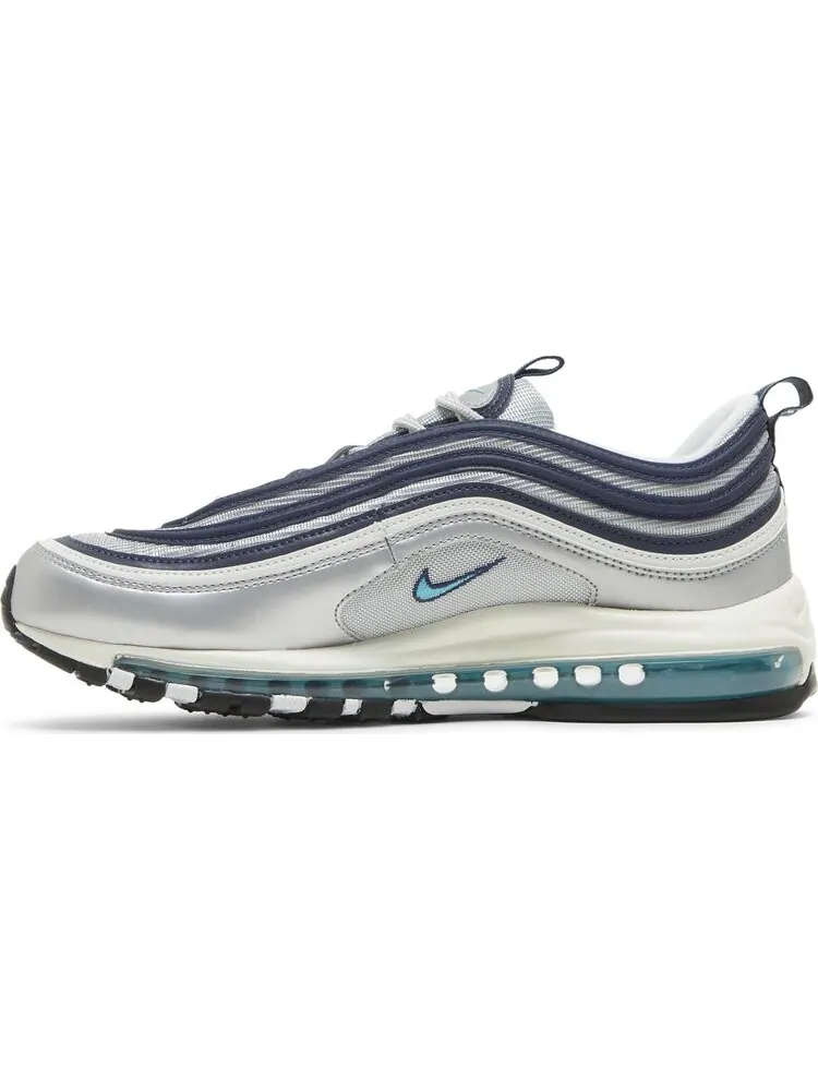Кроссовки Nike Air Max 97 OG 'Metallic Silver Chlorine Blue' — изображение 3 из 9, серебряный