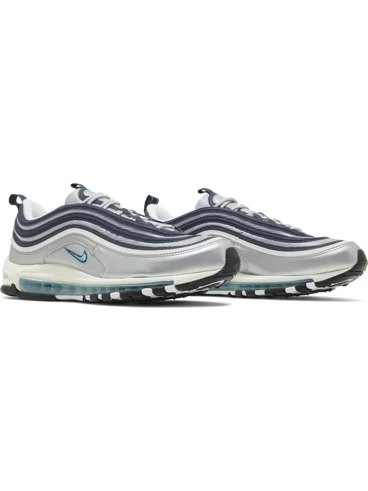 Кроссовки Nike Air Max 97 OG 'Metallic Silver Chlorine Blue' — изображение 8 из 9, серебряный