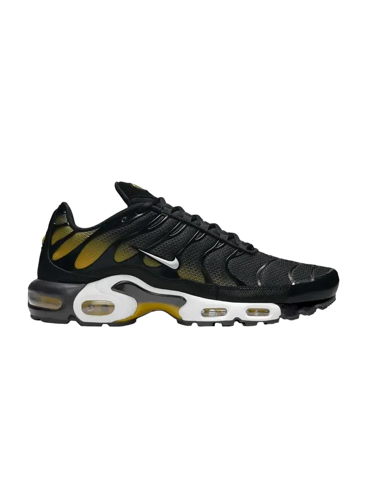 Кроссовки Nike Air Max Plus 'Black University Gold' — изображение 1 из 1, черный/белый/золотистый