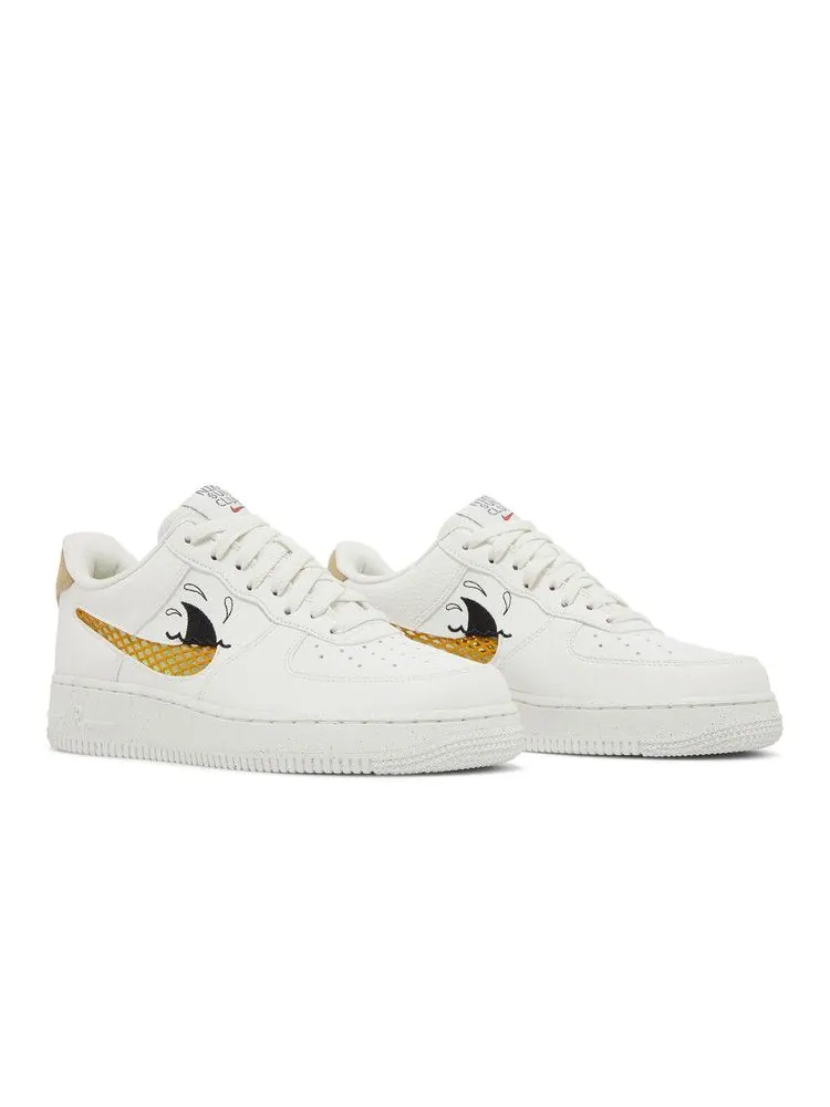 Кроссовки Nike Air Force 1 Low '07 LV8 Next Nature 'Sun Club - White Shark's Fin' — изображение 9 из 9, черный//золотистый