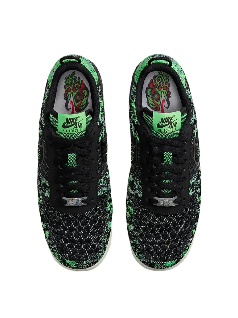 Кроссовки Nike Air Force 1 Crater Flyknit Next Nature — изображение 3 из 10, зеленый/черный