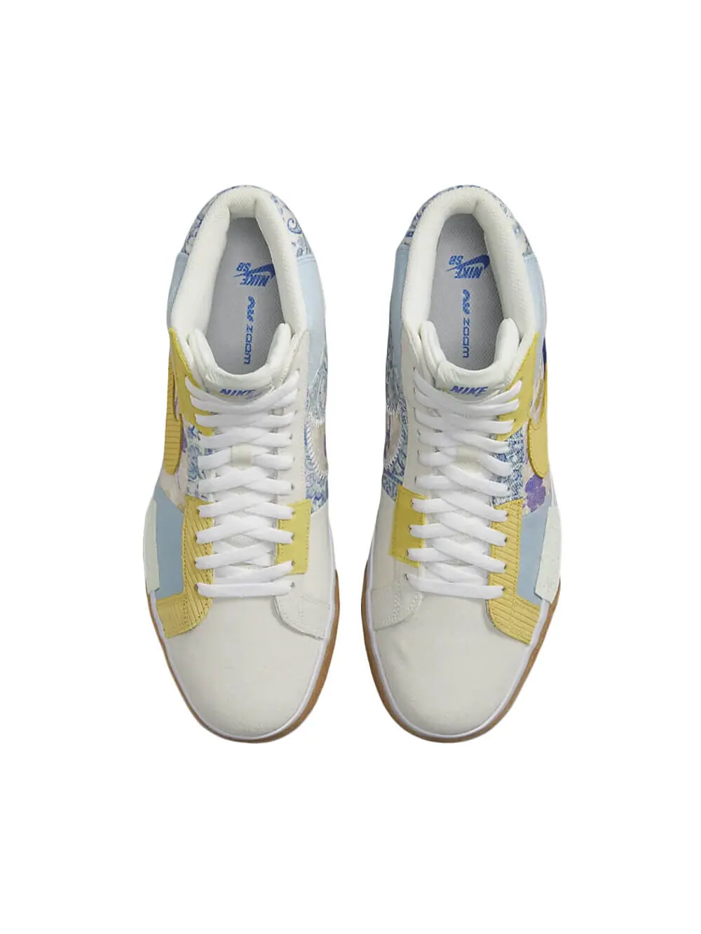 Скейтерские кеды Nike SB Zoom Blazer Mid Premium — изображение 2 из 6, голубой/желтый