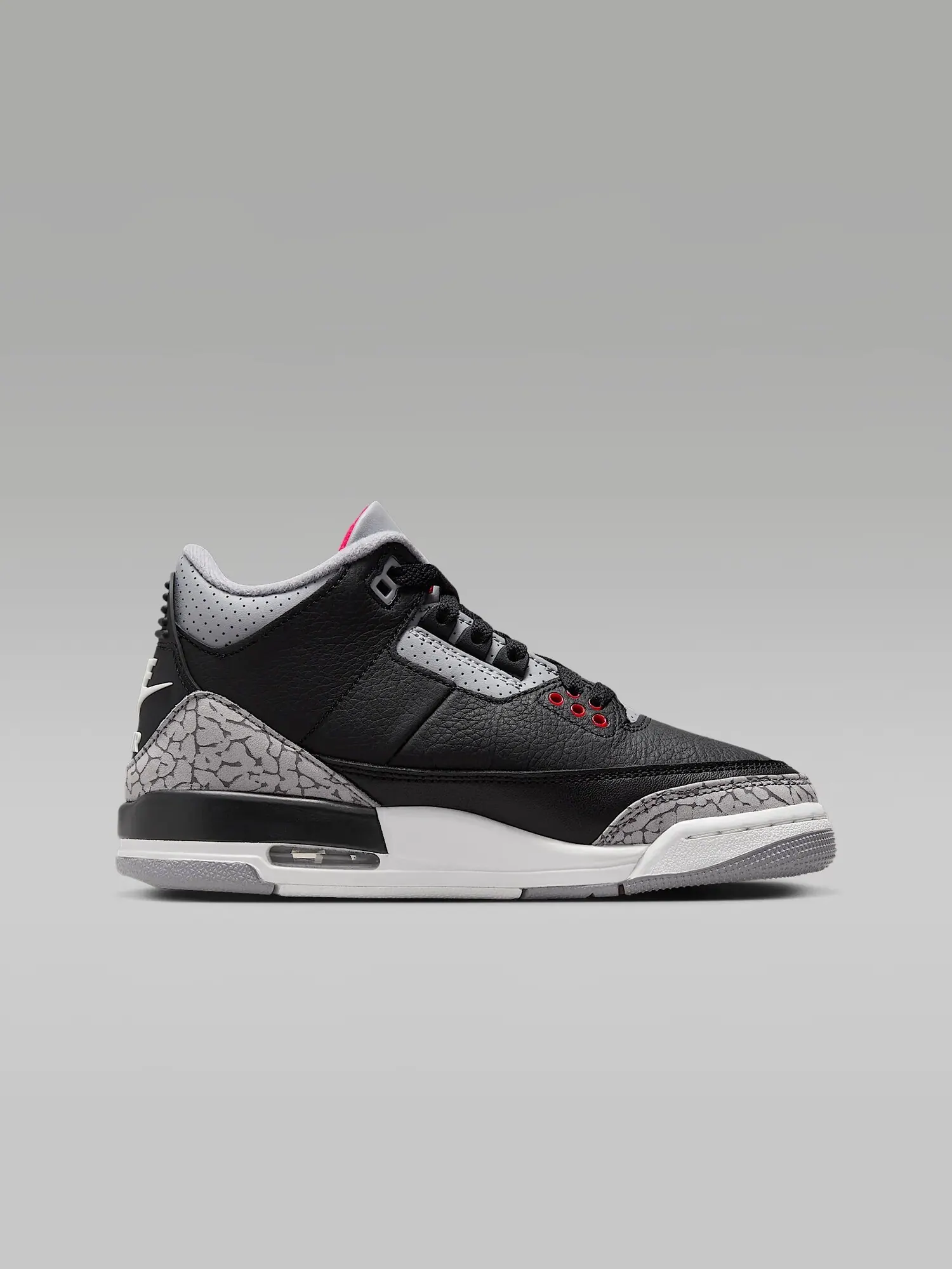 Кроссовки для подростков Nike Air Jordan 3 Retro 'Black Cement' — изображение 6 из 8, черный/серый