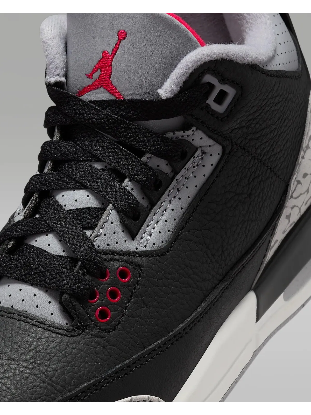 Кроссовки для подростков Nike Air Jordan 3 Retro 'Black Cement' — изображение 7 из 8, черный/серый