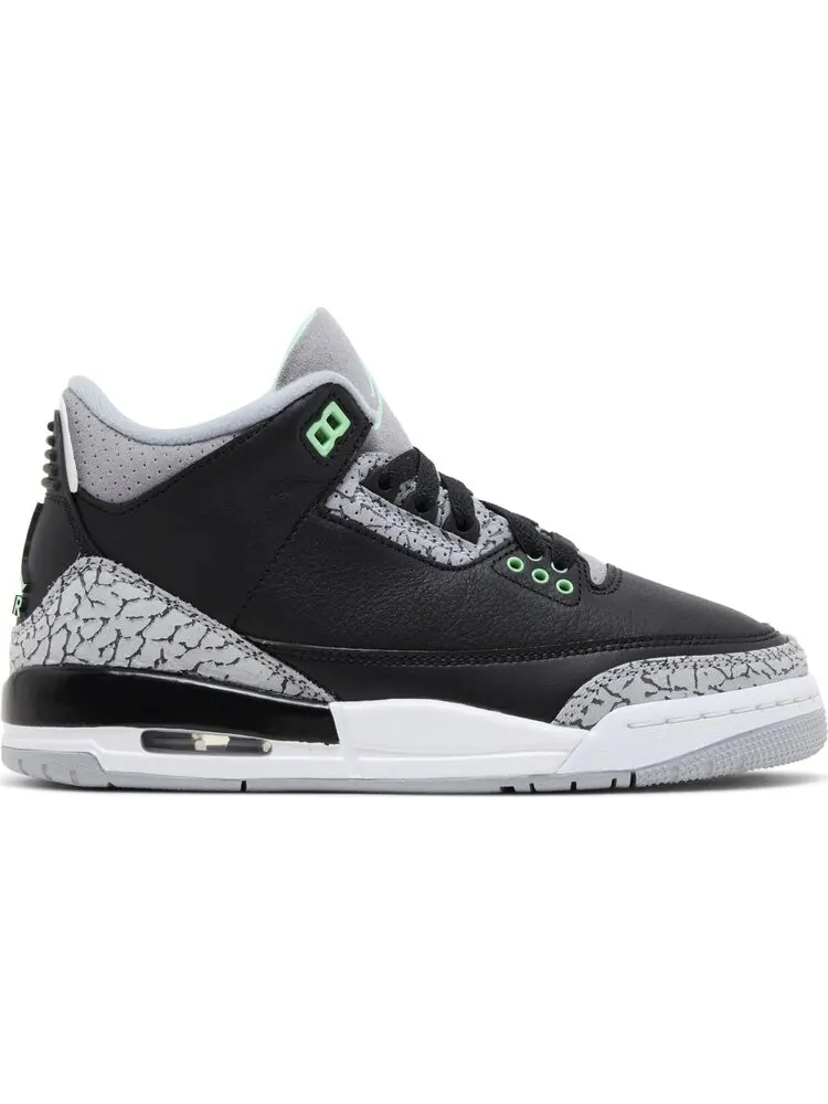 Кроссовки Air Jordan 3 Retro GS 'Green Glow' — изображение 1 из 4, черный