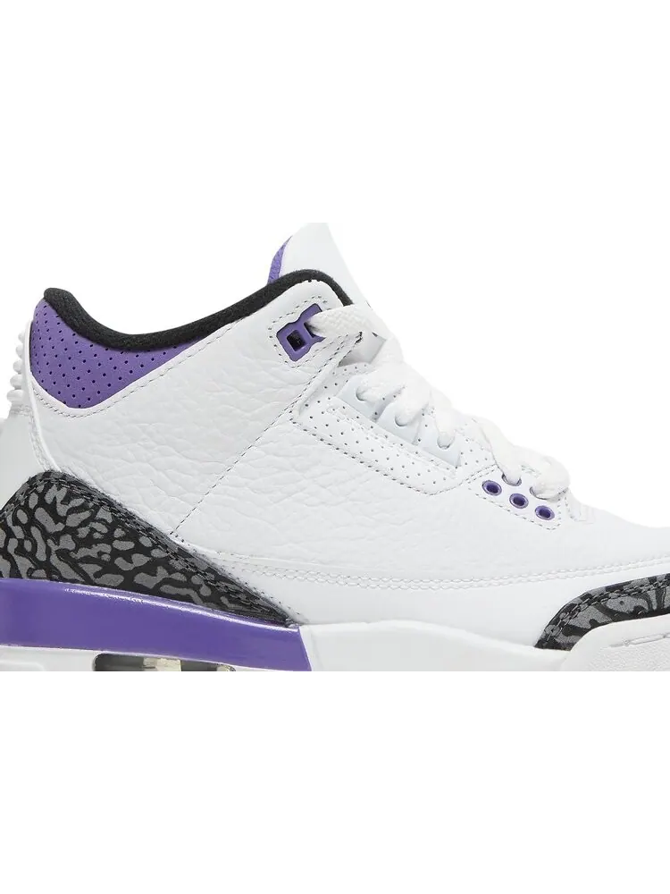 Кроссовки Air Jordan 3 Retro GS Dark Iris — изображение 2 из 8, белый