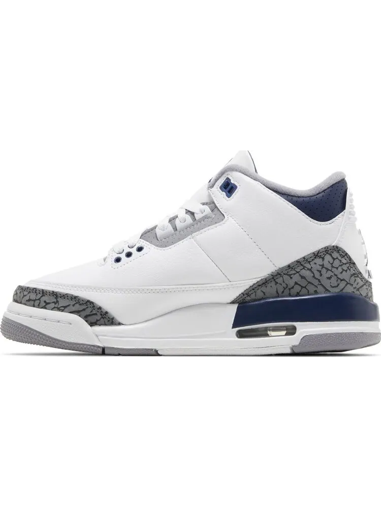 Кроссовки Air Jordan 3 Retro GS 'Midnight Navy' — изображение 3 из 4, белый