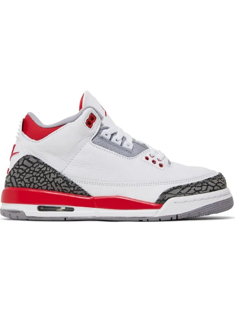 Кроссовки Air Jordan 3 Retro GS Fire Red 2022 — изображение 1 из 8, белый