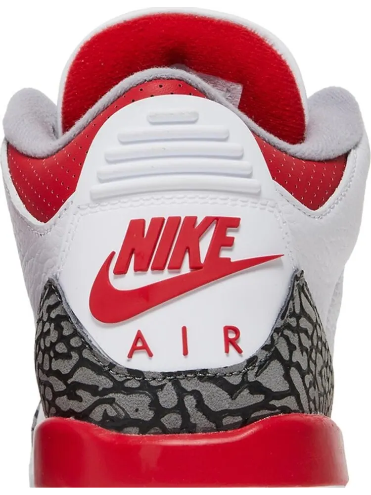 Кроссовки Air Jordan 3 Retro GS Fire Red 2022 — изображение 7 из 8, белый