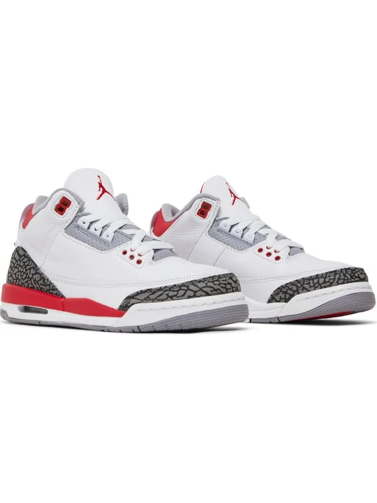 Кроссовки Air Jordan 3 Retro GS Fire Red 2022 — изображение 8 из 8, белый