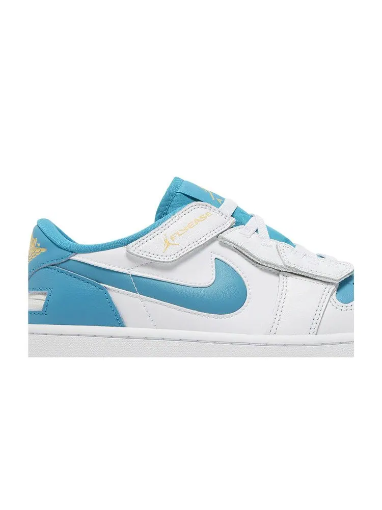 Кроссовки Air Jordan Air Jordan 1 Low FlyEase 'Aquatone' — изображение 3 из 9, белый/золотистый