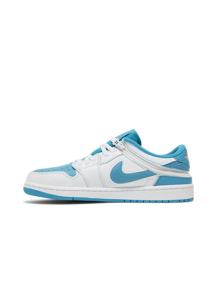 Кроссовки Air Jordan Air Jordan 1 Low FlyEase 'Aquatone' — изображение 4 из 9, белый/золотистый