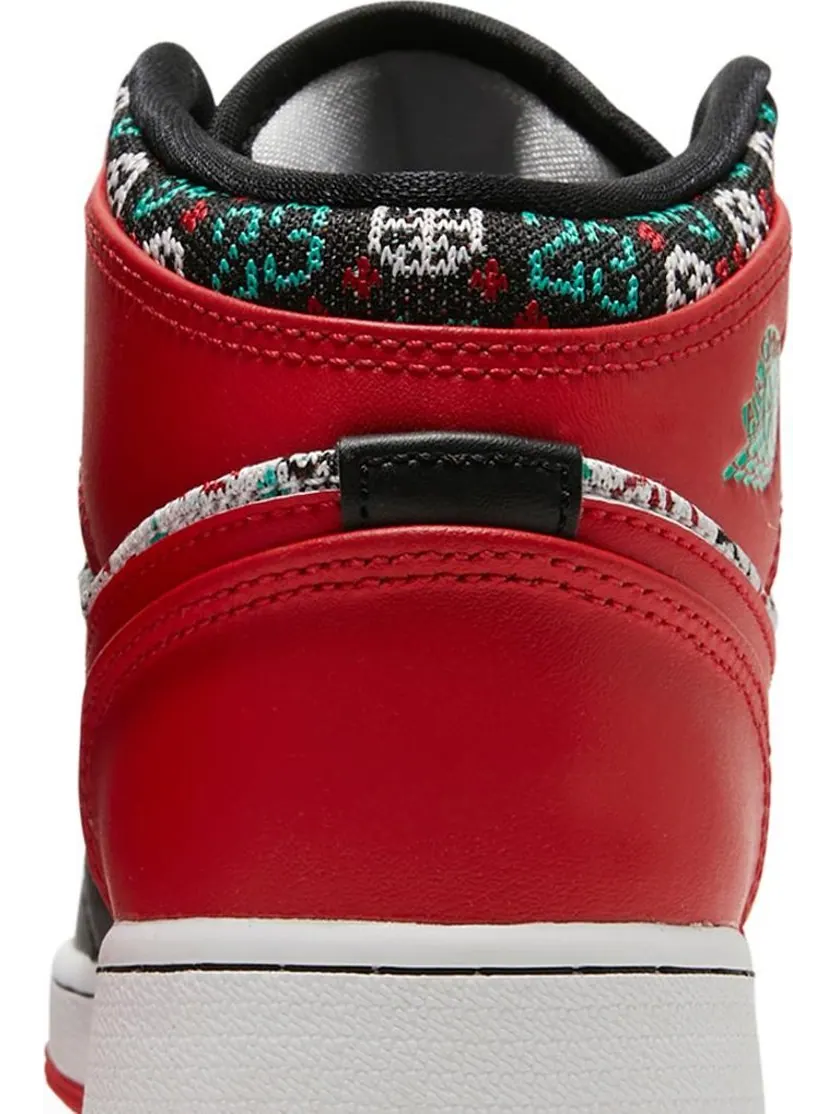 Кроссовки Air Jordan 1 Mid SE GS Ugly Christmas Sweater — изображение 7 из 8, красный