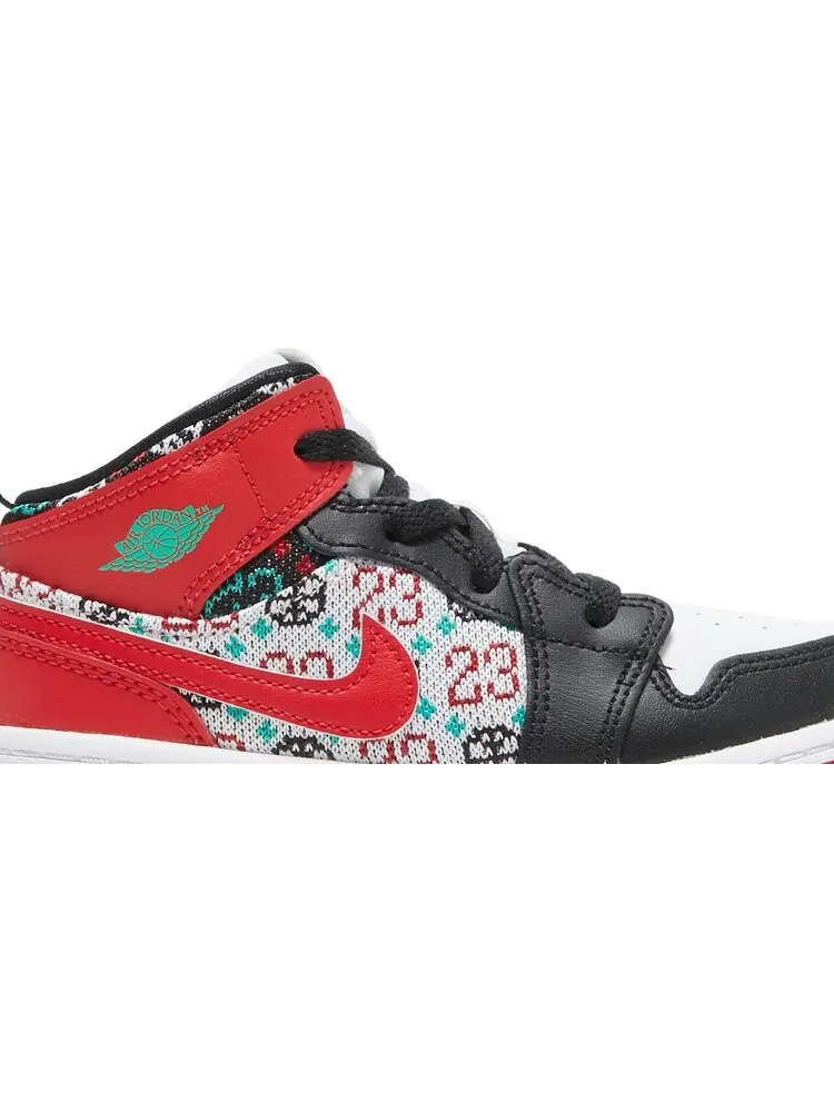 Кроссовки Air Jordan 1 Mid SE TD Ugly Christmas Sweater — изображение 2 из 8, красный