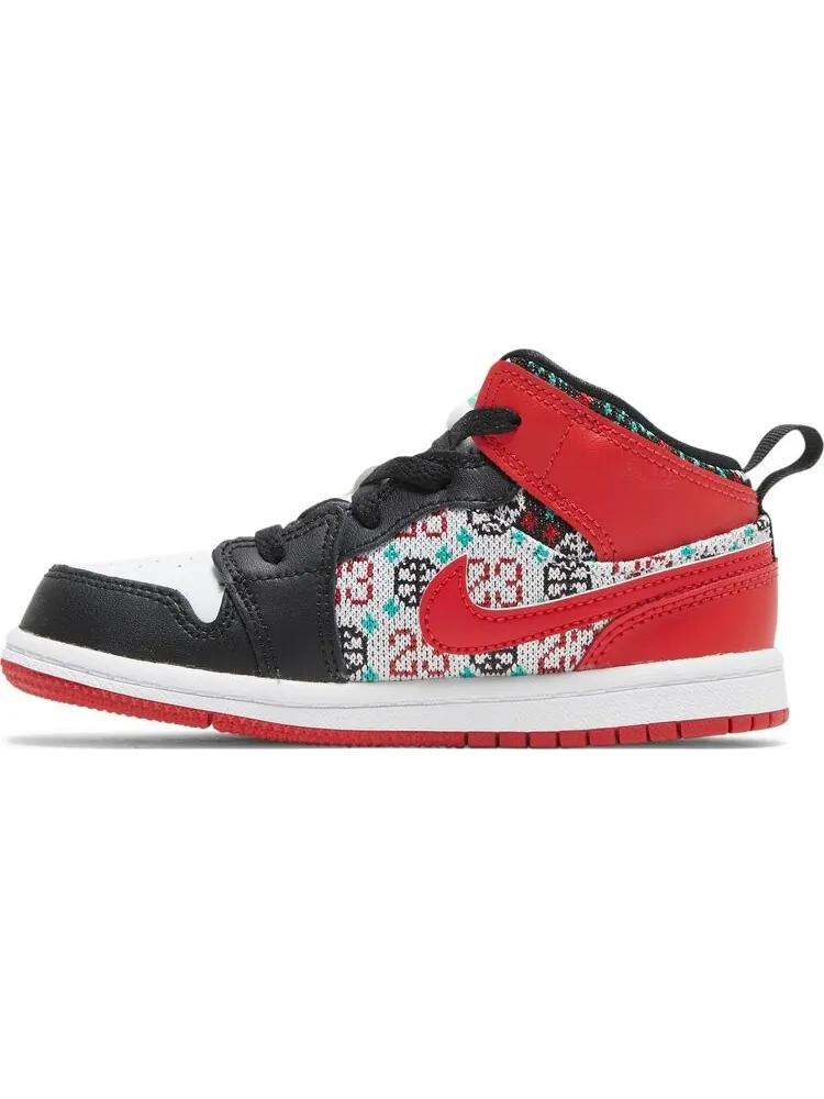 Кроссовки Air Jordan 1 Mid SE TD Ugly Christmas Sweater — изображение 3 из 8, красный