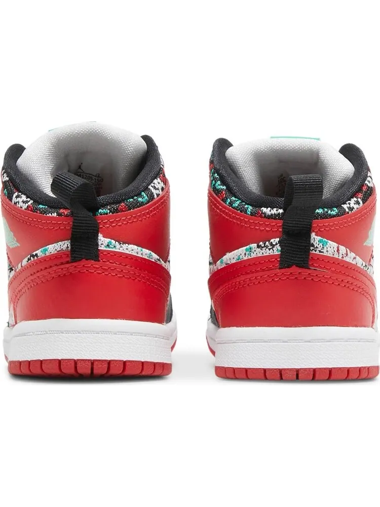 Кроссовки Air Jordan 1 Mid SE TD Ugly Christmas Sweater — изображение 6 из 8, красный