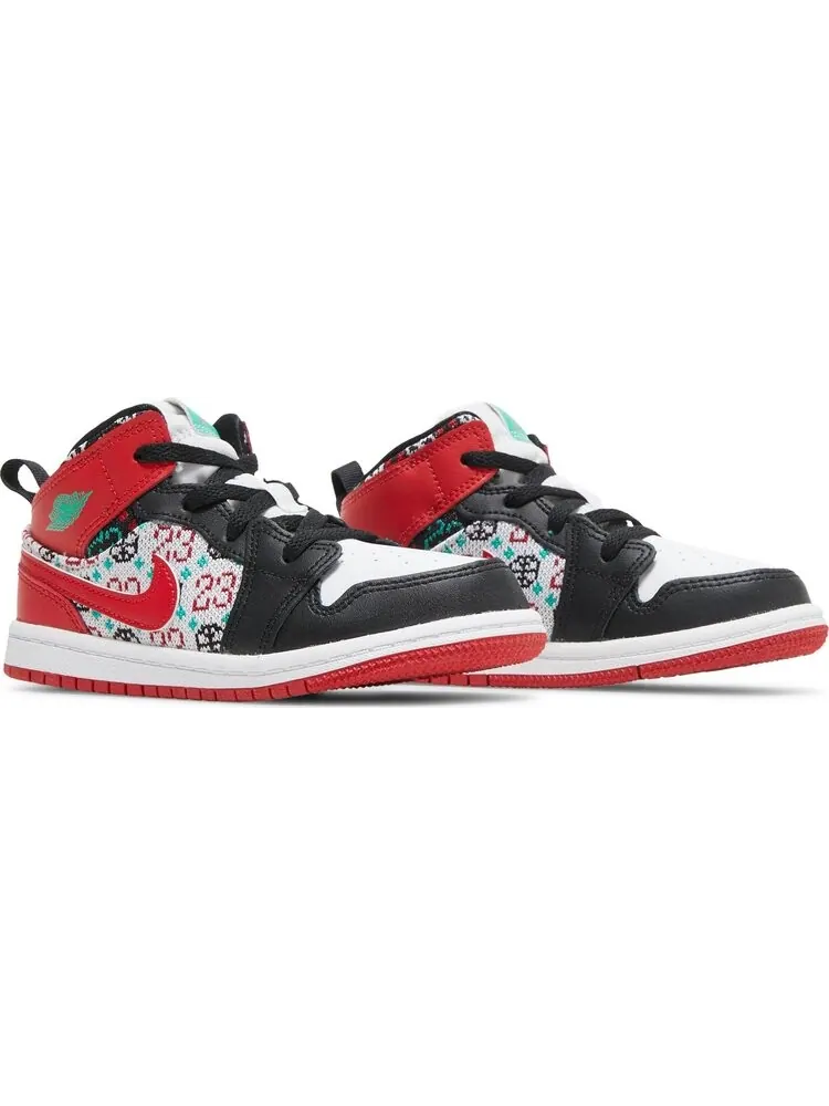 Кроссовки Air Jordan 1 Mid SE TD Ugly Christmas Sweater — изображение 8 из 8, красный
