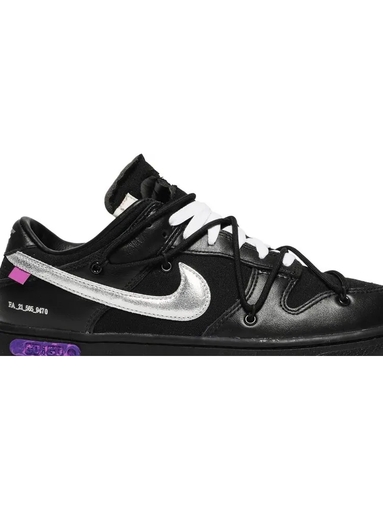 Кроссовки Nike Off-White x Dunk Low 'Lot 50 of 50' — изображение 2 из 10, черный