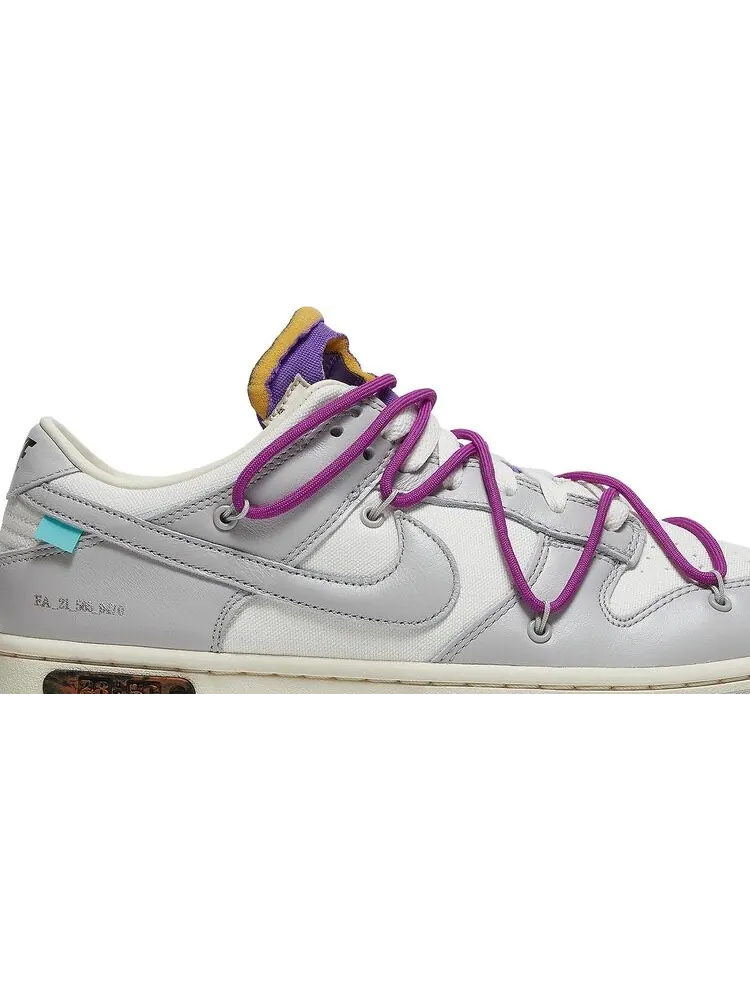 Кроссовки Nike Off-White x Dunk Low 'Lot 28 of 50' — изображение 2 из 8, белый