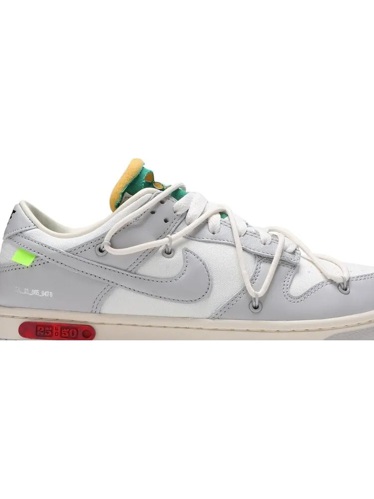 Кроссовки Nike Off-White x Dunk Low 'Lot 25 of 50' — изображение 2 из 8, белый
