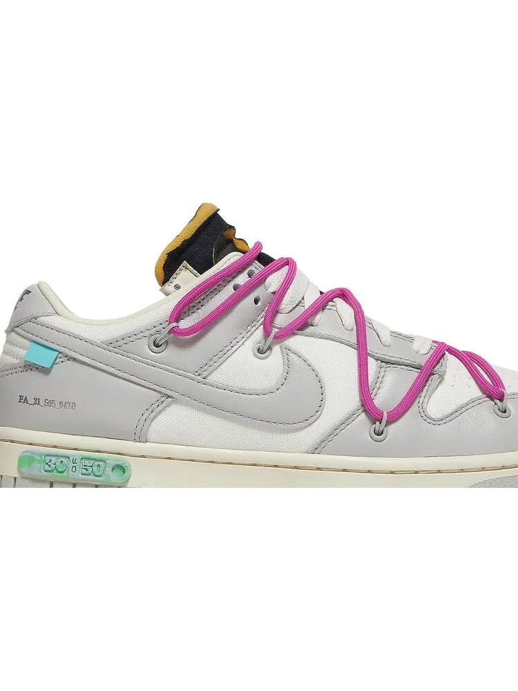 Кроссовки Nike Off-White x Dunk Low 'Lot 30 of 50' — изображение 2 из 8, белый