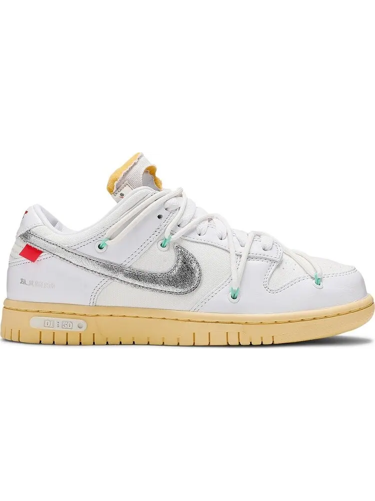 Кроссовки Nike Off-White x Dunk Low 'Lot 01 of 50' — изображение 1 из 10, белый