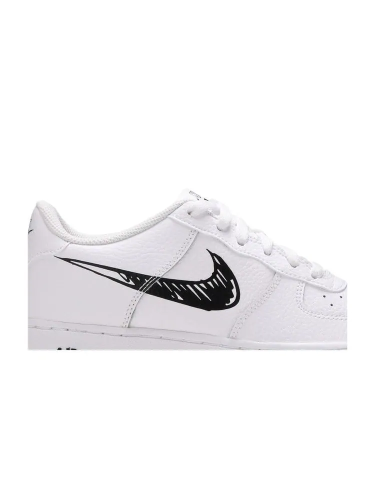 Кроссовки Nike Air Force 1 Low GS 'Doodle Swoosh - White Black' — изображение 3 из 9, белый/черный