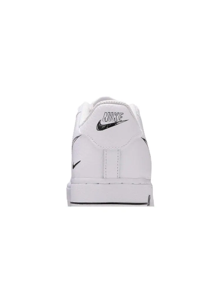 Кроссовки Nike Air Force 1 Low GS 'Doodle Swoosh - White Black' — изображение 8 из 9, белый/черный