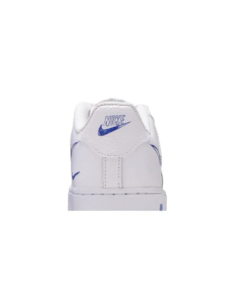 Кроссовки Nike Air Force 1 Low GS 'Doodle Swoosh - White Racer Blue' — изображение 8 из 9, белый/синий/белый