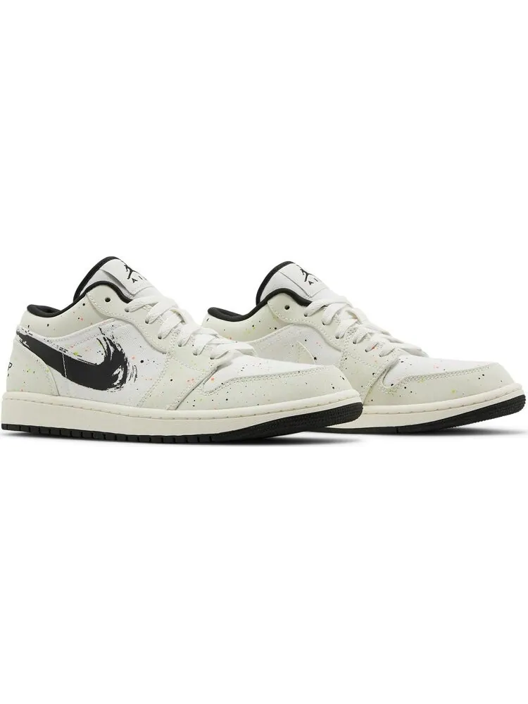 Кроссовки Air Jordan 1 Low Brushstroke Swoosh - Paint Splatter — изображение 8 из 8, белый