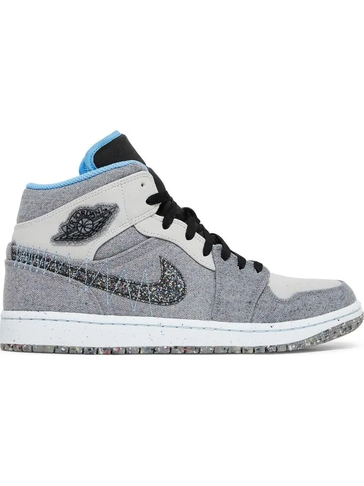 Кроссовки Air Jordan 1 Mid Crater Grey University Blue — изображение 1 из 8, серый