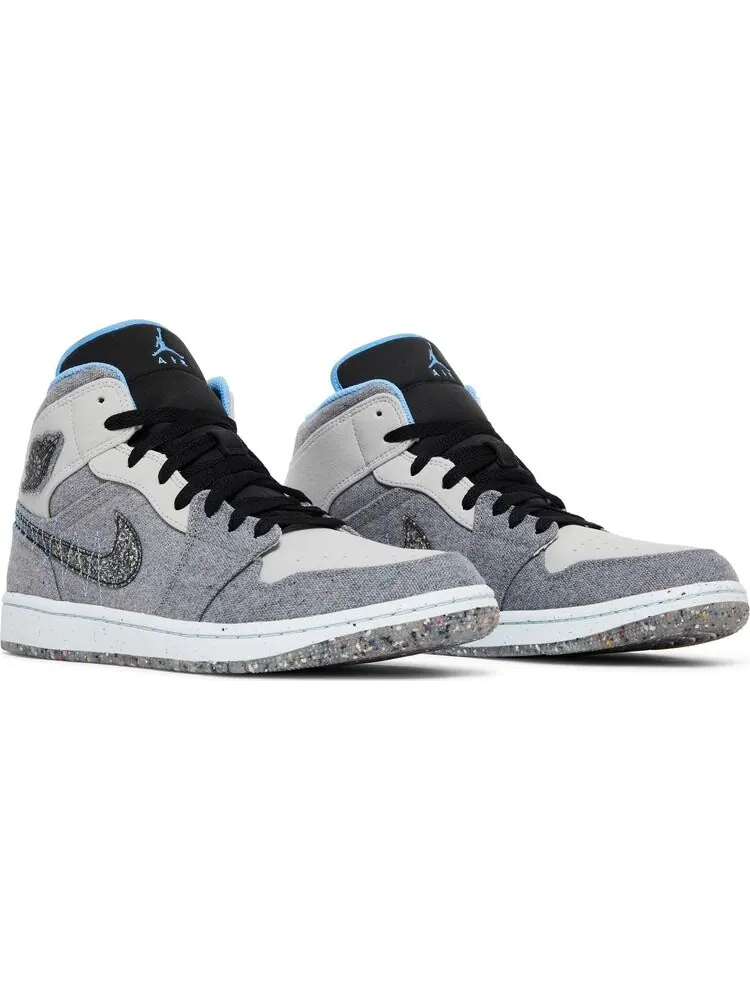 Кроссовки Air Jordan 1 Mid Crater Grey University Blue — изображение 8 из 8, серый