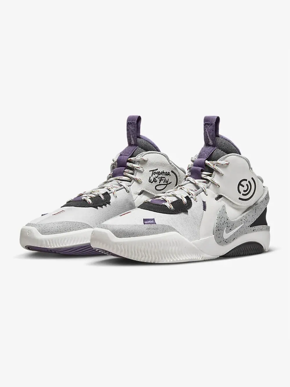Баскетбольные кроссовки Nike Air Deldon "Together We Fly" — изображение 2 из 10, белый/серый