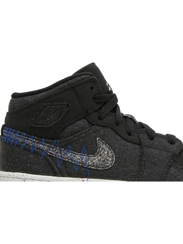 Кроссовки Air Jordan 1 Mid SE GS Crater — изображение 2 из 8, черный