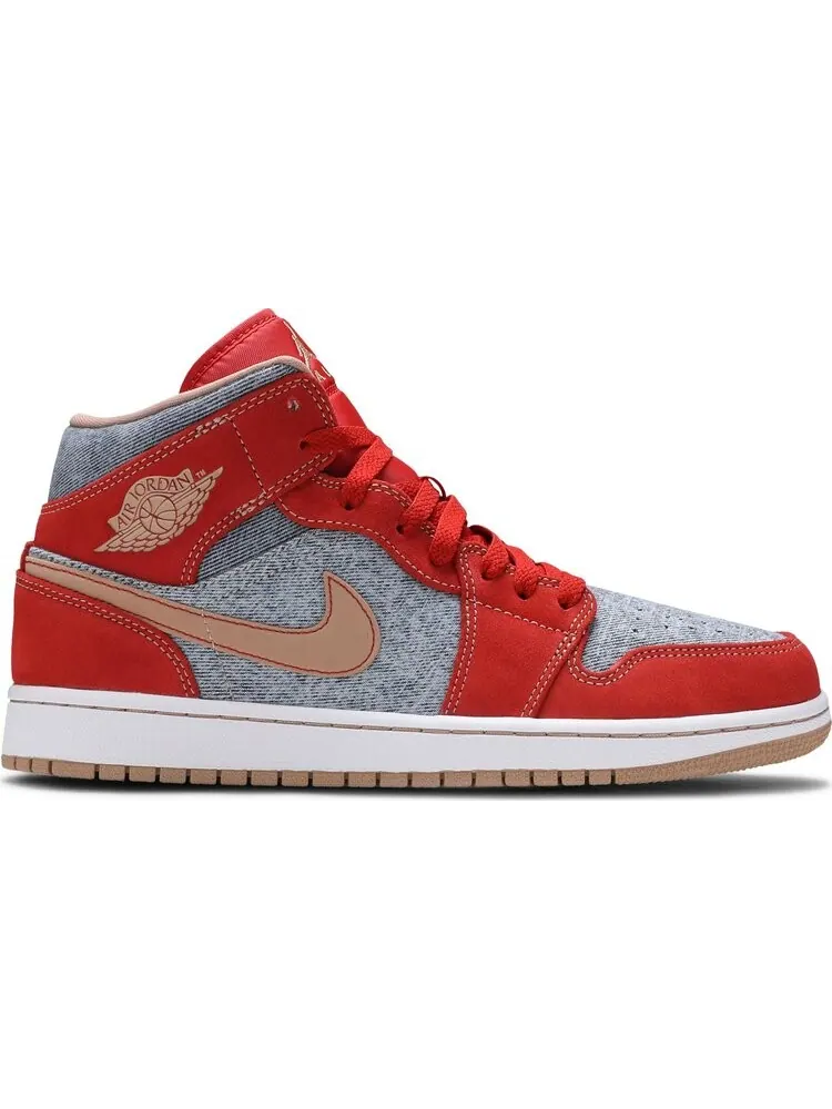 Кроссовки Air Jordan 1 Mid Denim Red — изображение 1 из 8, оранжевый